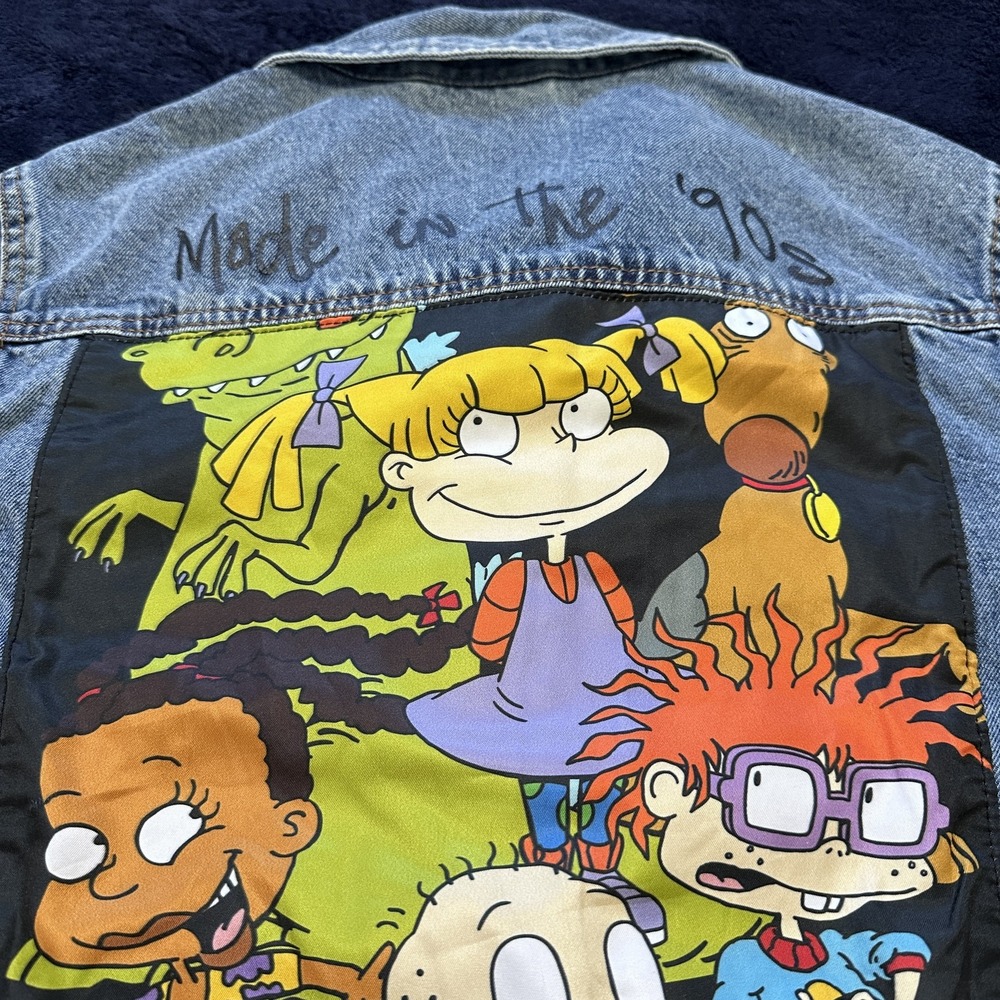 Nickelodeon Rugrats Denim Jacket Made in the 90's Graphic Cartoon Adult S